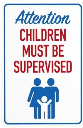 Pool Warning Sign Metal Safety Caution Decor 8 x 12 Inch