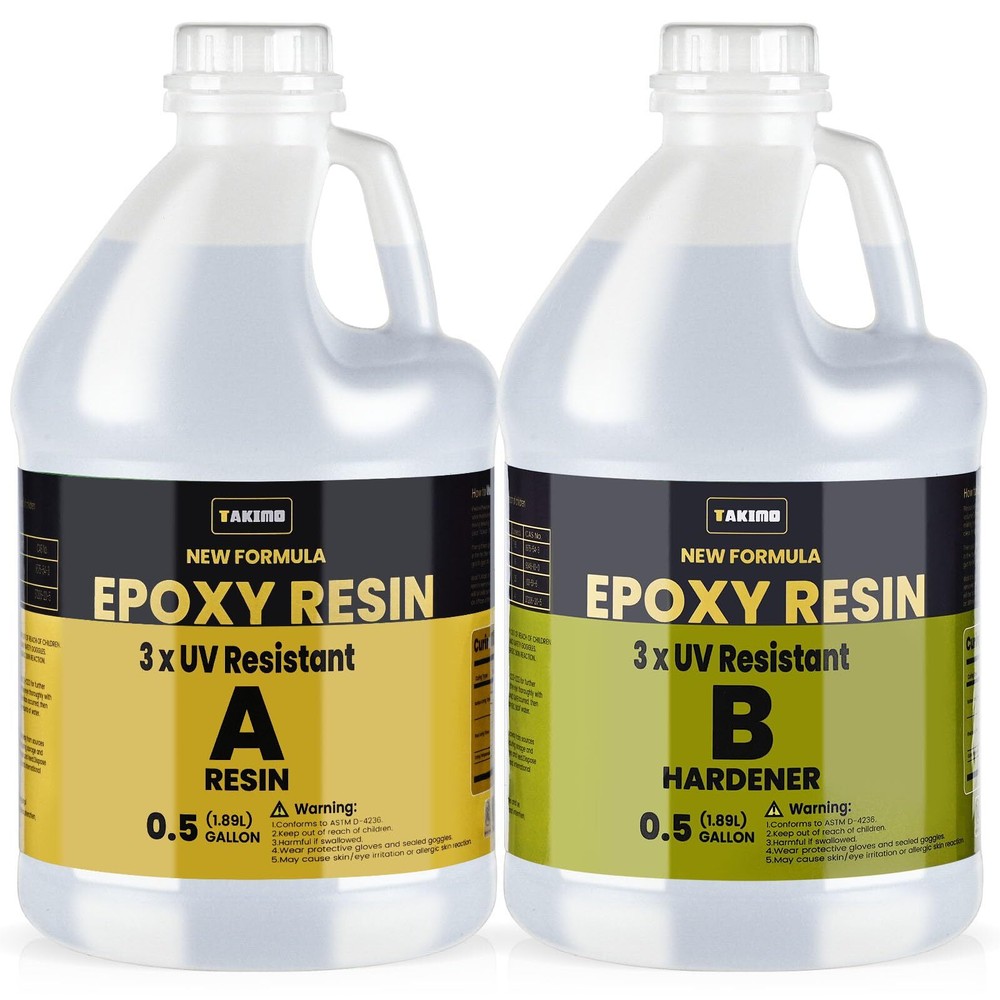 1 Gallon Crystal Clear UV Resistant Bubble-Free Epoxy Resin Kit for Coating