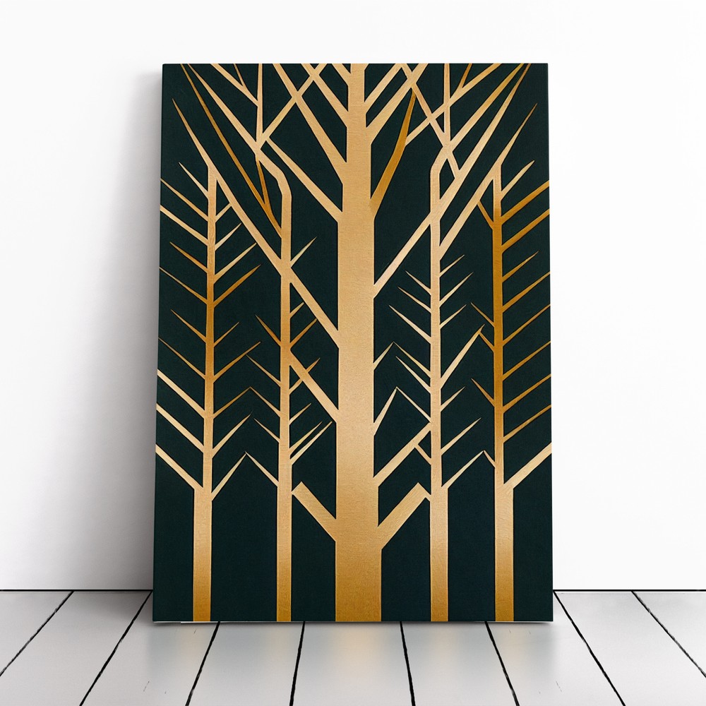 Oak Tree Art Deco Canvas Wall Art Framed Print for Living Room Decor