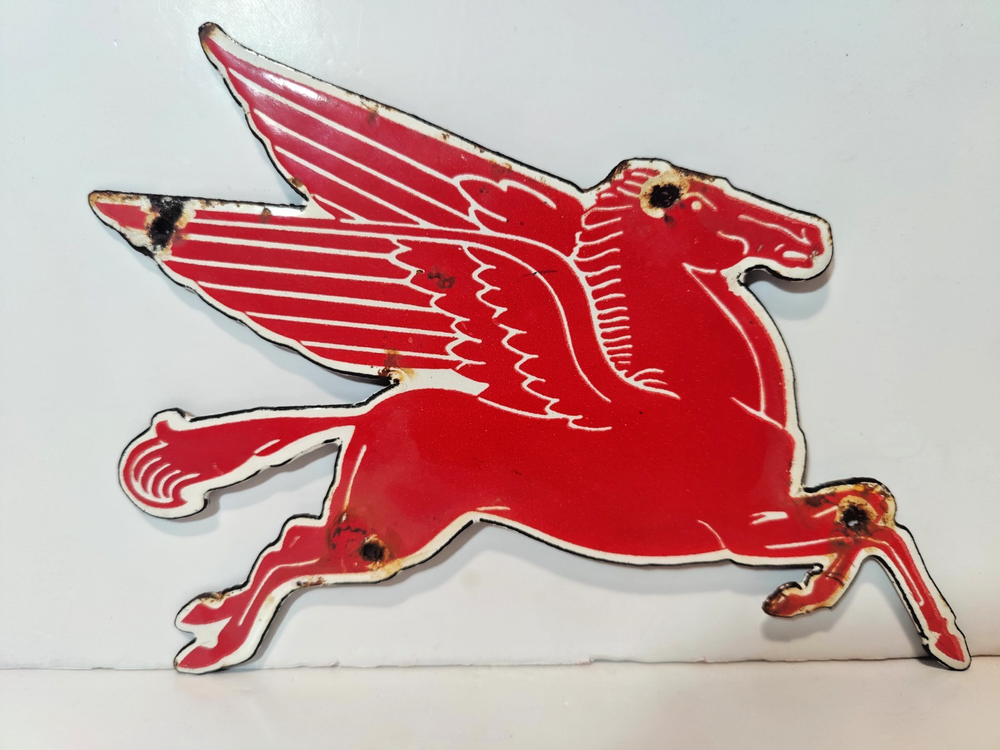 Vintage Pegasus Mobil Oil Porcelain Enamel Metal Metal sign 9