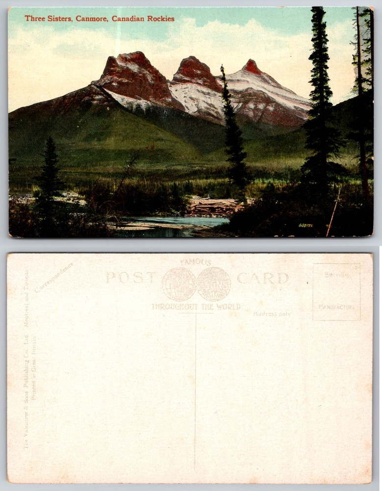 Three Sisters Canmore Canadian Rockies Postcard