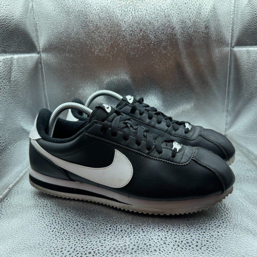 Nike Cortez Mens Size 9.5 Black White Leather Sneakers 819719-012