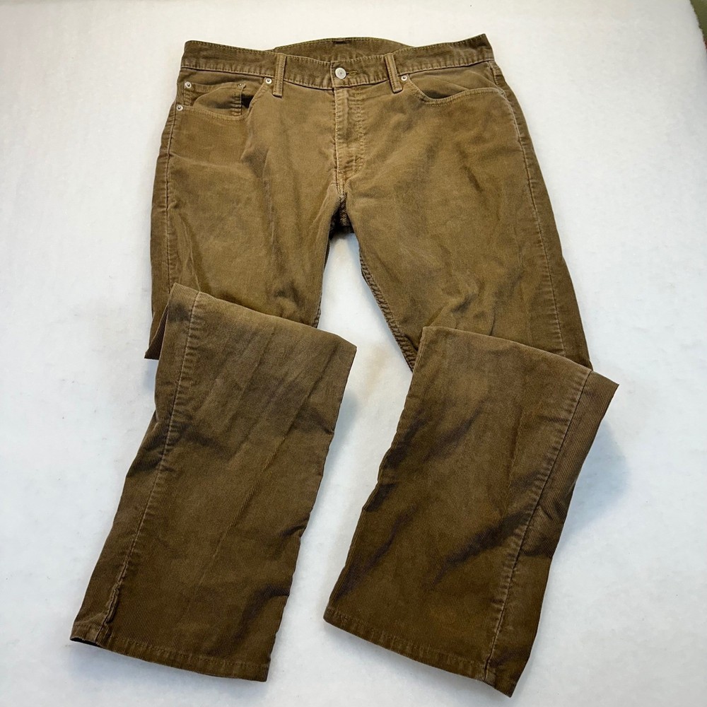 Levis 514 Straight Fit Corduroy Pants Mens 36x30 Brown Cords Casual Preppy