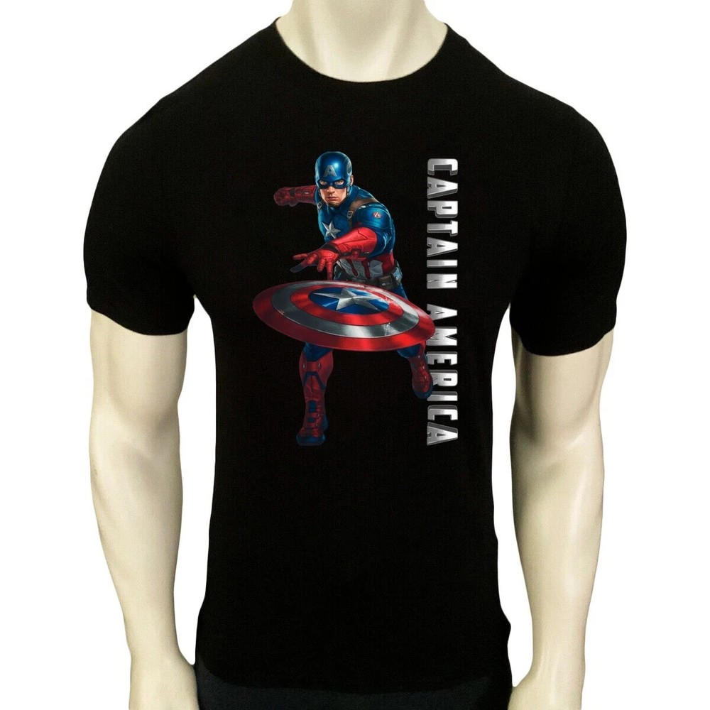 Nwt Captain America Superhero Logo Comics Men's Short Sleeve T-Shirt