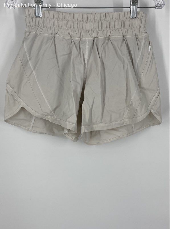 Lululemon Womens White Elastic Waist Activewear Athletic Shorts Size 6