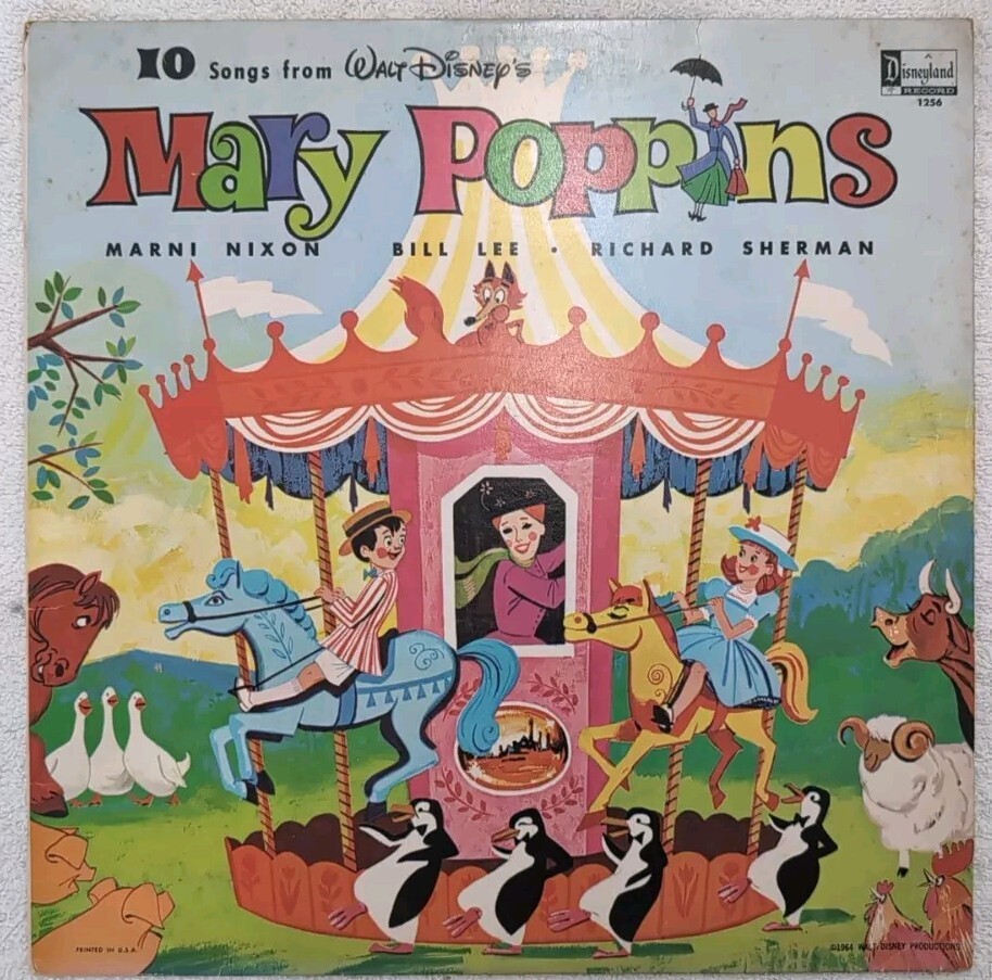 Mary Poppins Vinyl Record 1964 DQ-1256 Walt Disney EX/NM