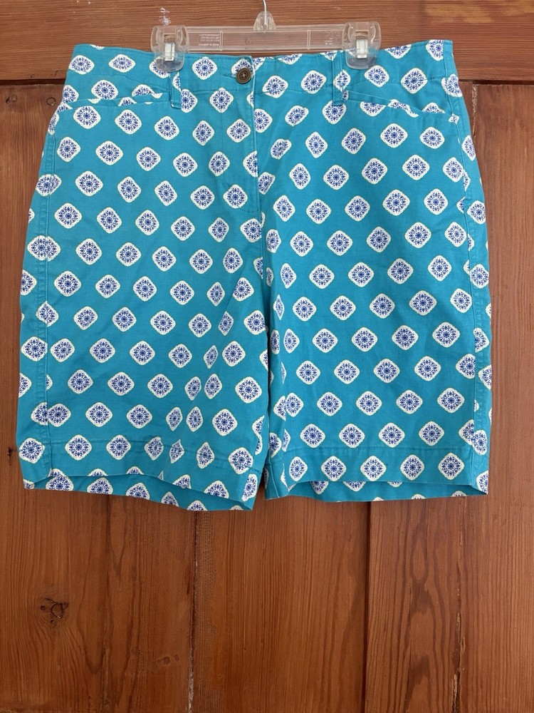 Women’s Kim Rogers Turquoise Blue Yellow White Shorts Size 12