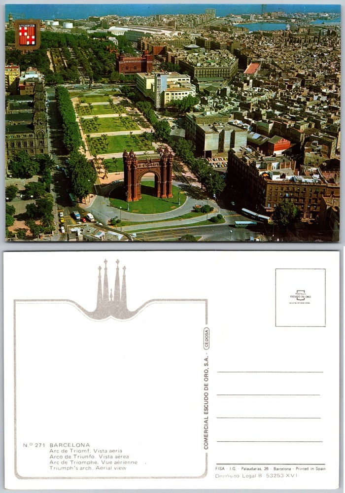 Continental Arc De Triomf Barcelona Spain Postcard