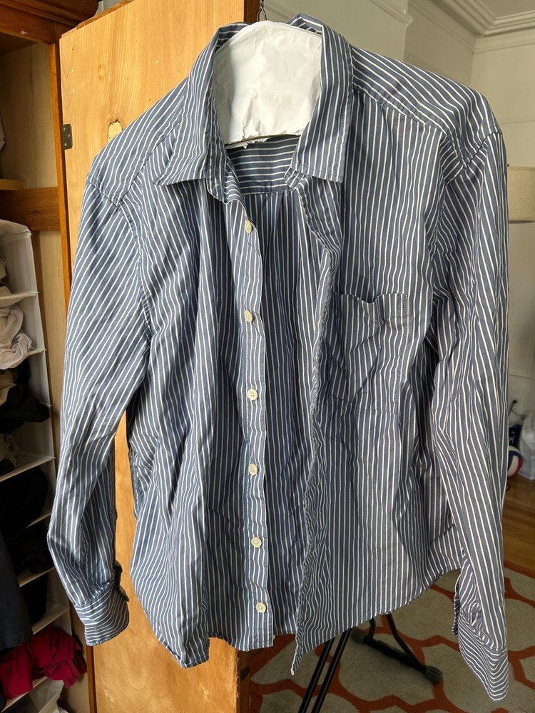 Madewell Poplin Easy Long-Sleeve Blue Shirt, Men