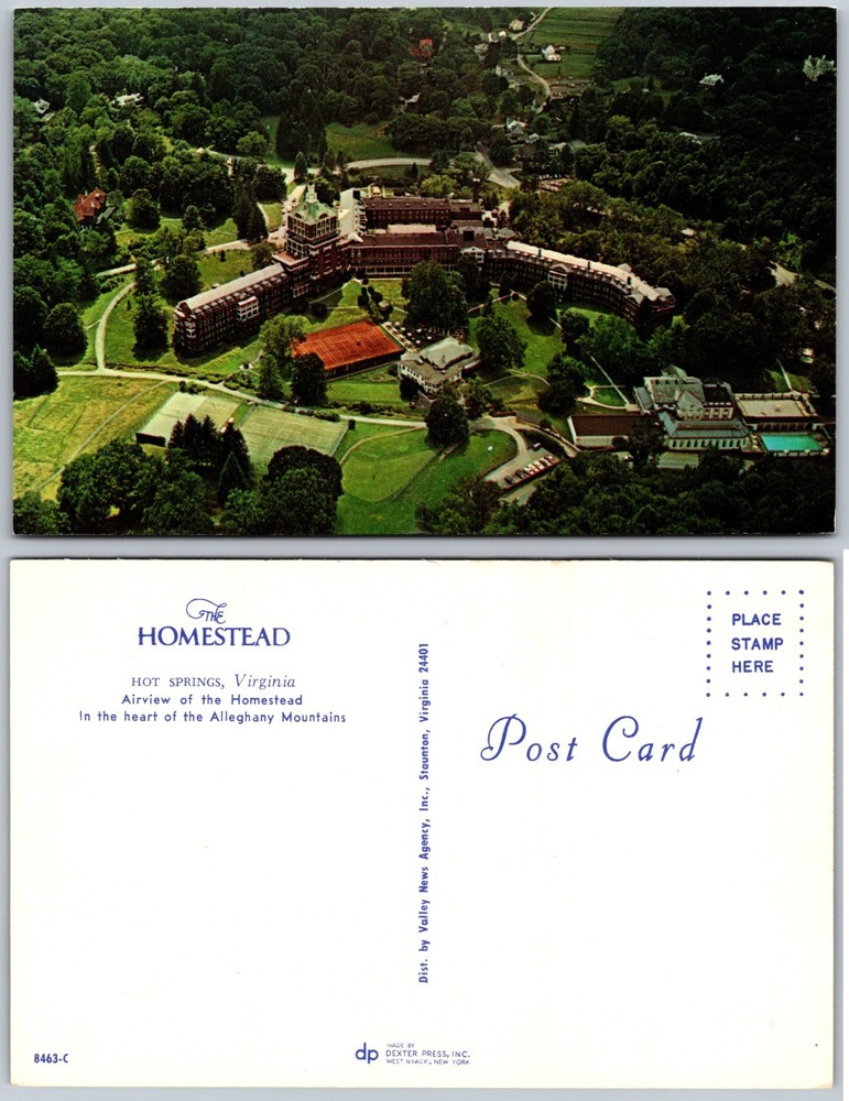 Homestead Hot Springs Virginia Aerial Allegheny Mountains Postcard