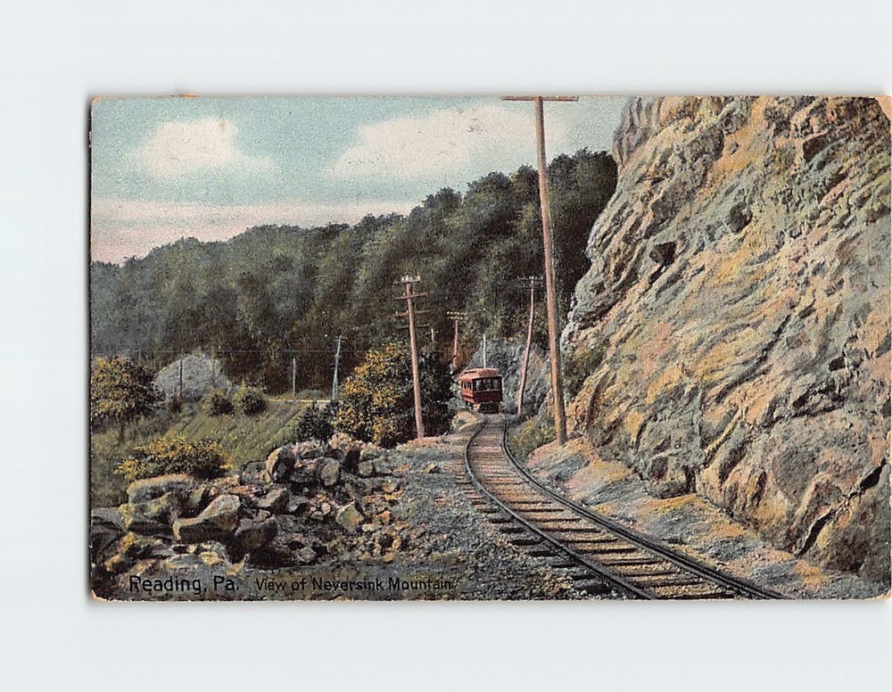 Postcard View of Neversink Mountain Reading Pennsylvania USA