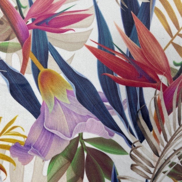 Birds of Paradise Printed Velvet Fabric for Home Upholstery 2 meters Piece