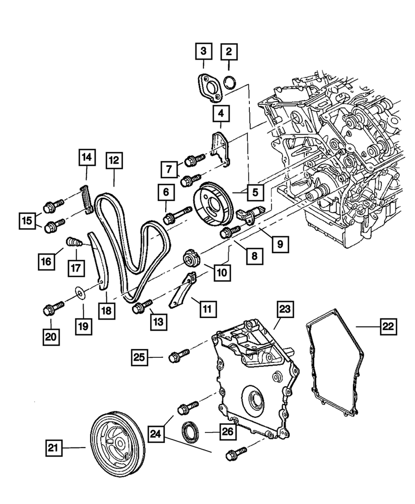 Genuine Mopar Timing Chain Guide 4892425AA