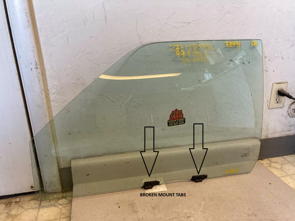 94-97 Isuzu Rodeo Honda Passport Driver Front POWER Door Glass Window BAD MOUNTS