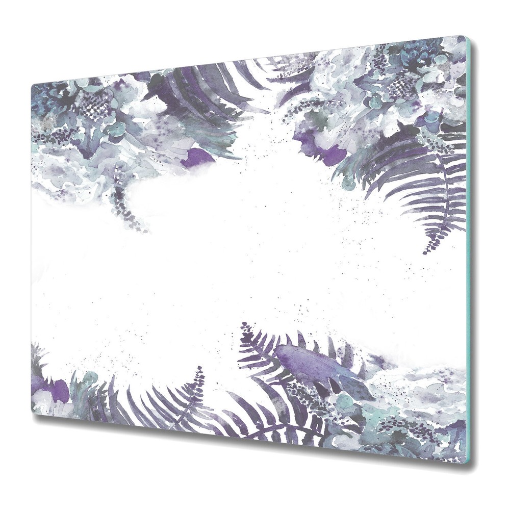 Glass Worktop Kitchen Chopping Board Tropical Leaf | Night Floral | 60x52