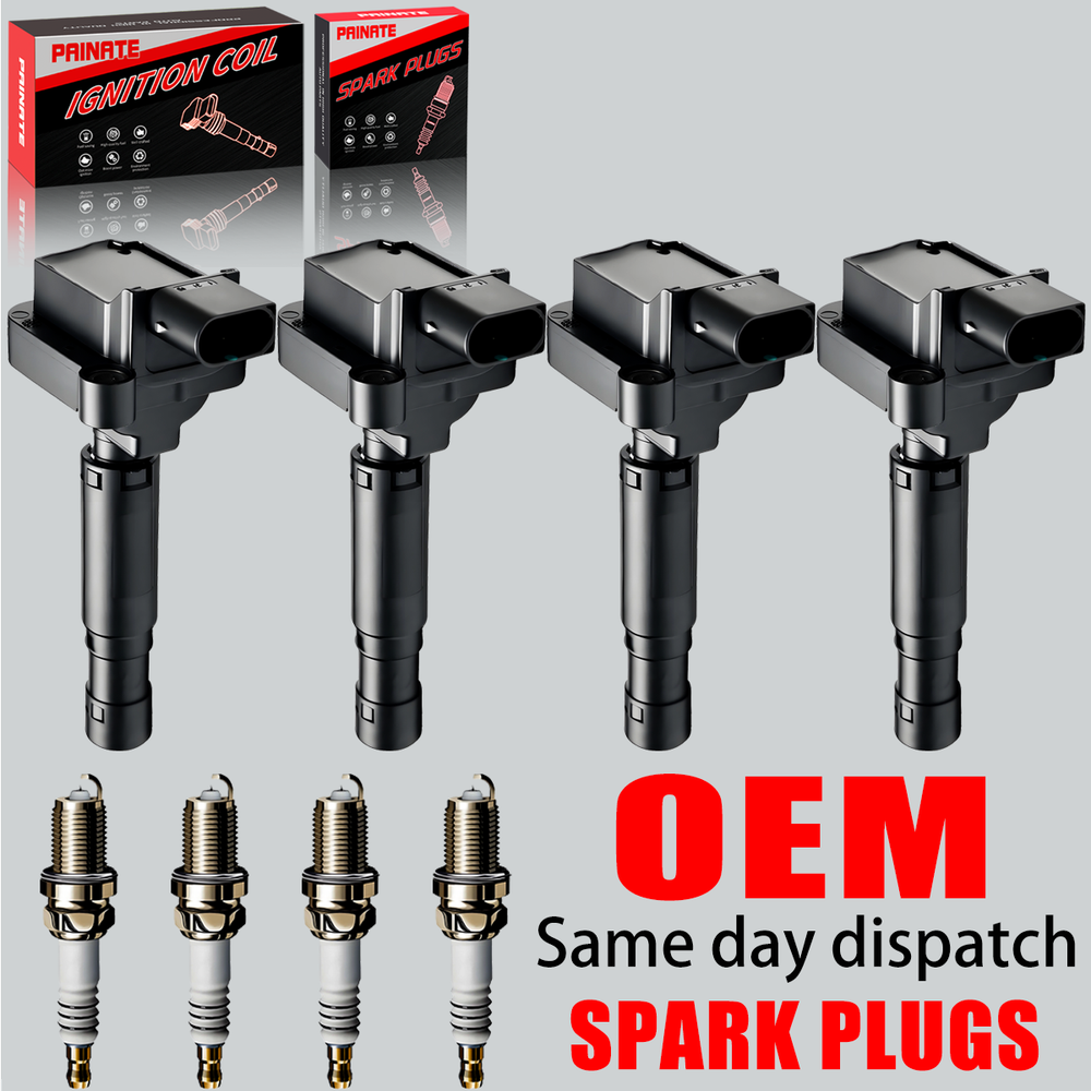 4X OEM Ignition Coil & 4 Iridium Spark Plug For Mercedes-Benz C230 1.8L L4 UF555