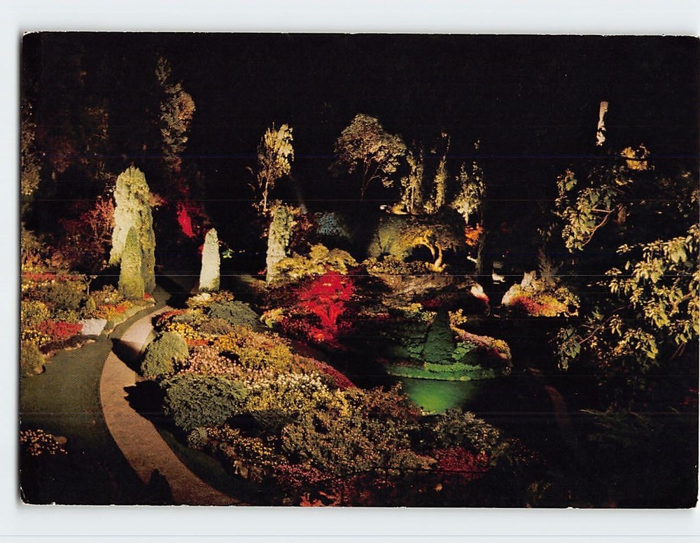 Postcard The Sunken Garden The Butchart Gardens Victoria British Columbia Canada