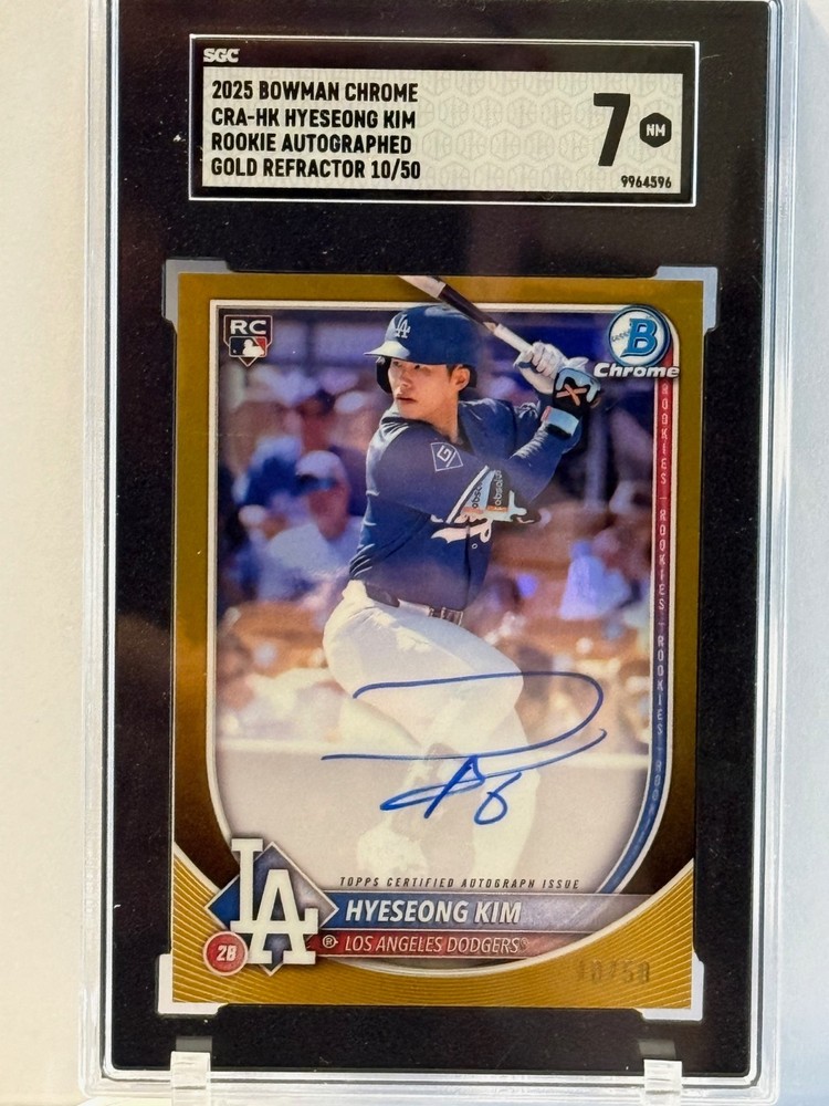 2025 Bowman Chrome RC True Gold Auto /50 Hyeseong Kim CRA-HK Dodgers   (SGC  7 )
