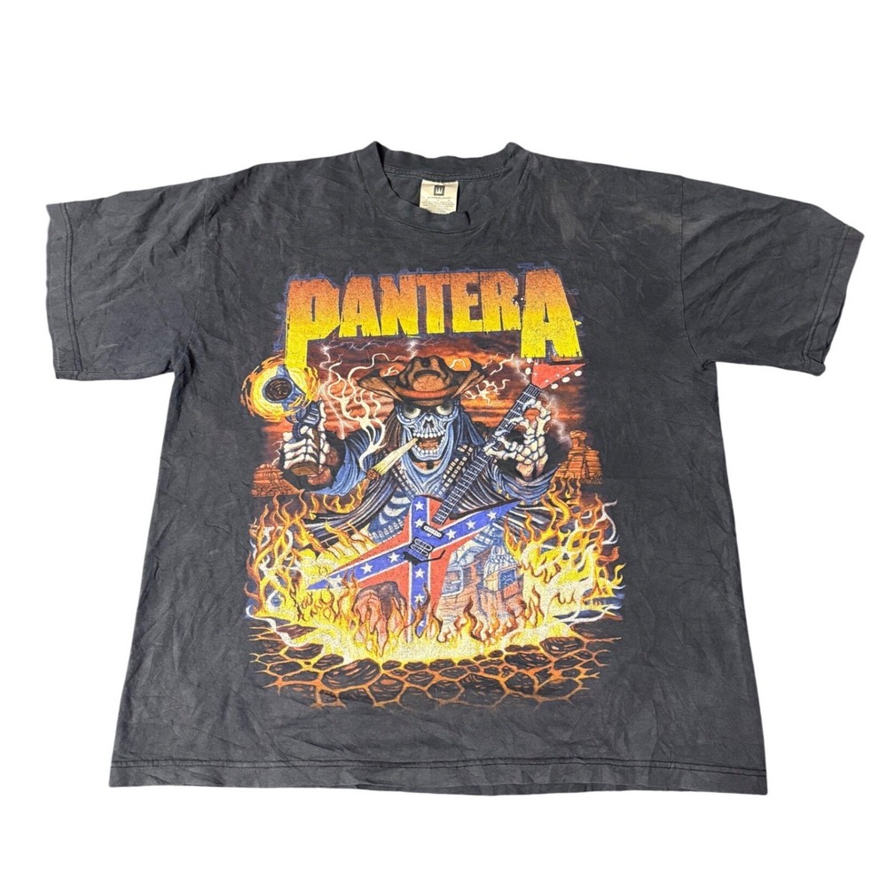 Vintage Pantera Band T-Shirt Winterland Graphic Tee Faded Black Mens XL 1999