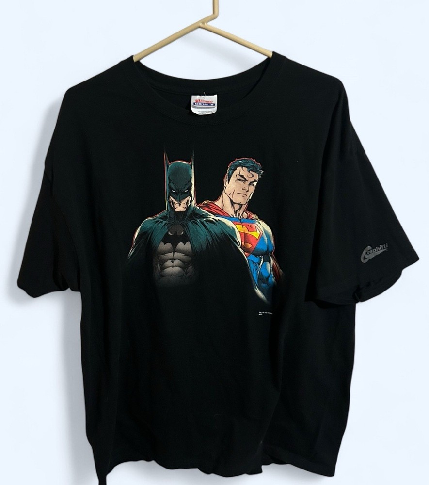 Vintage Y2K Batman Superman DC Comics Shirt Size XL