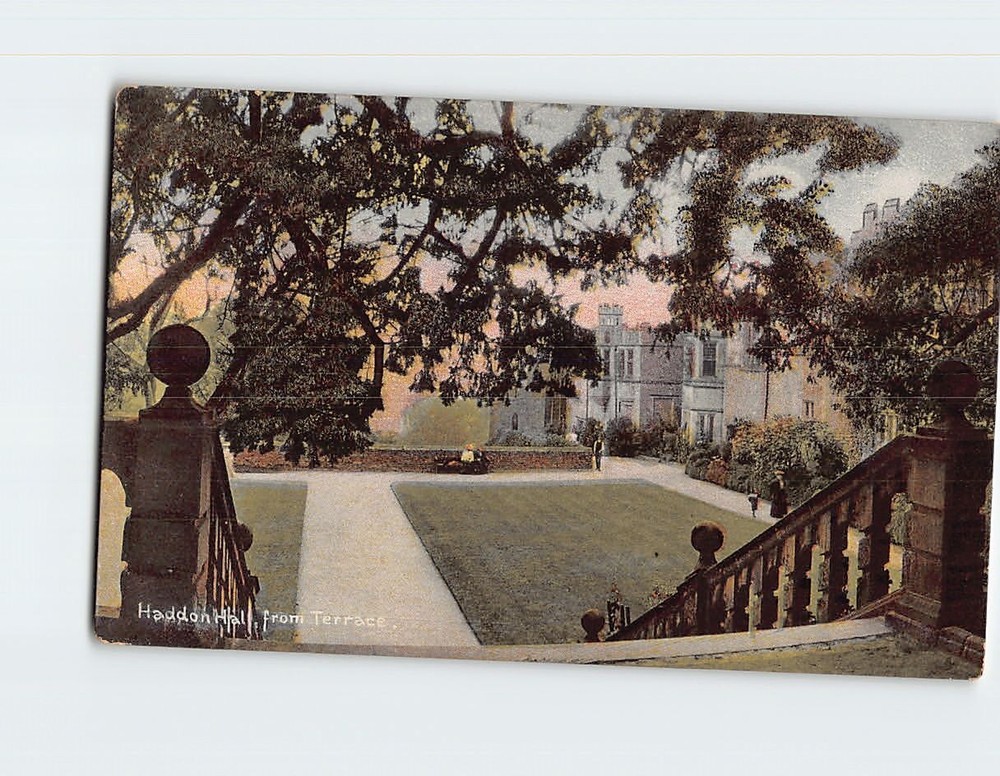 Postcard Haddon Hall from Terrace Bakewell England
