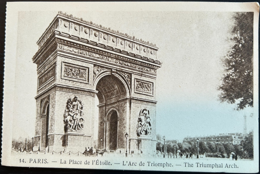 Antique postcard: Arc de Triomphe at Place de l'Etoile, Paris, pre-1907