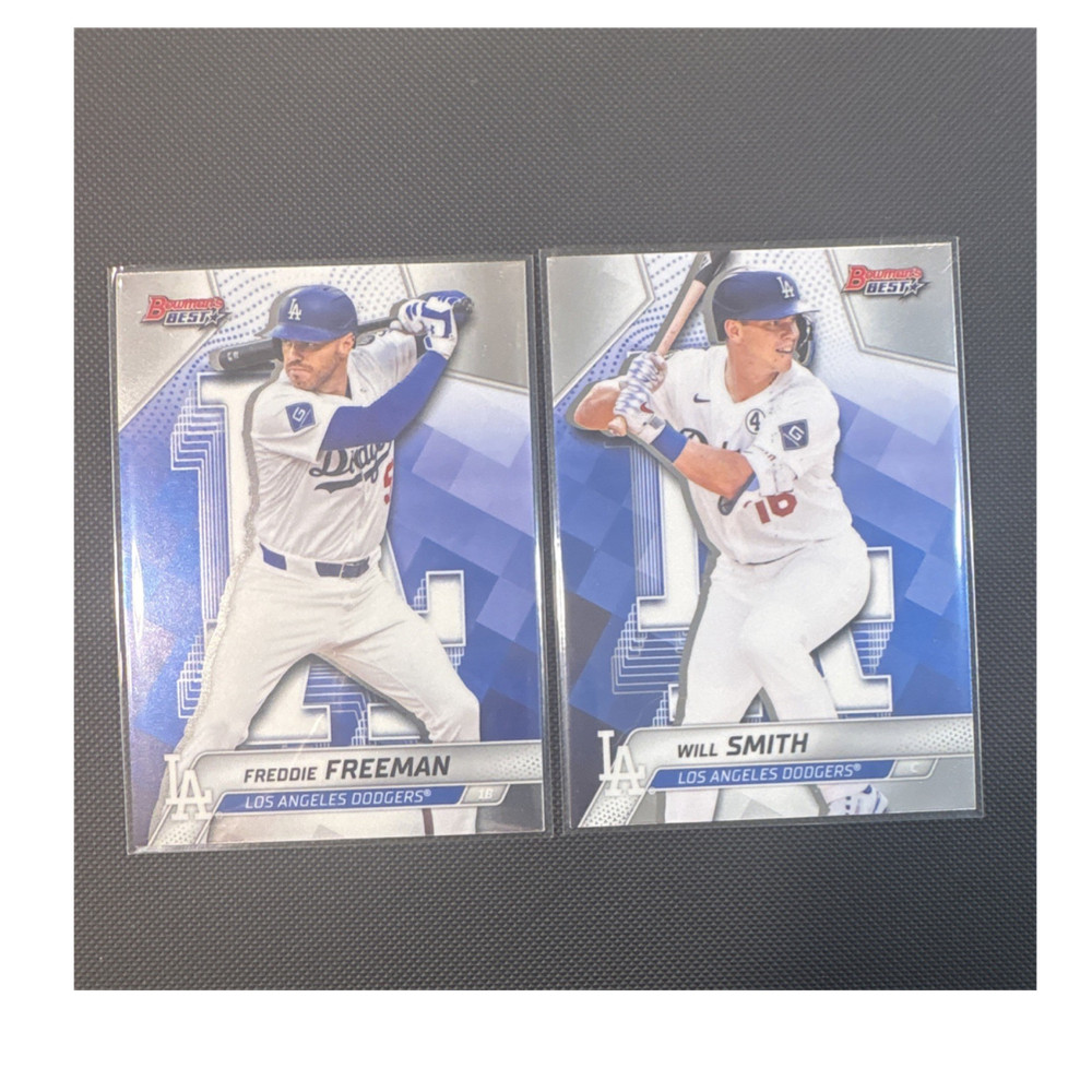 Bowman's Best Topps 2 Card Lot Los Angeles Dodgers Freeman Smith