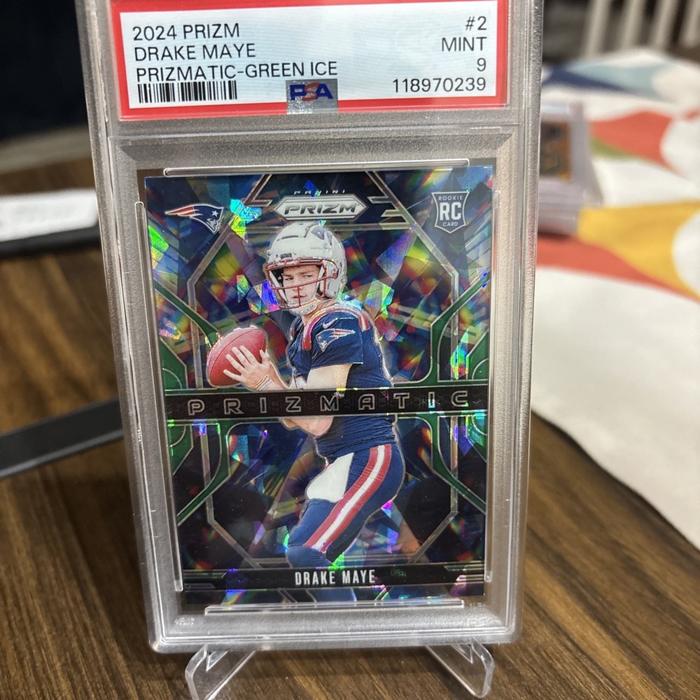 2024 Panini Prizm - Prizmatic Drake Maye #2 Green Ice Prizm (RC)