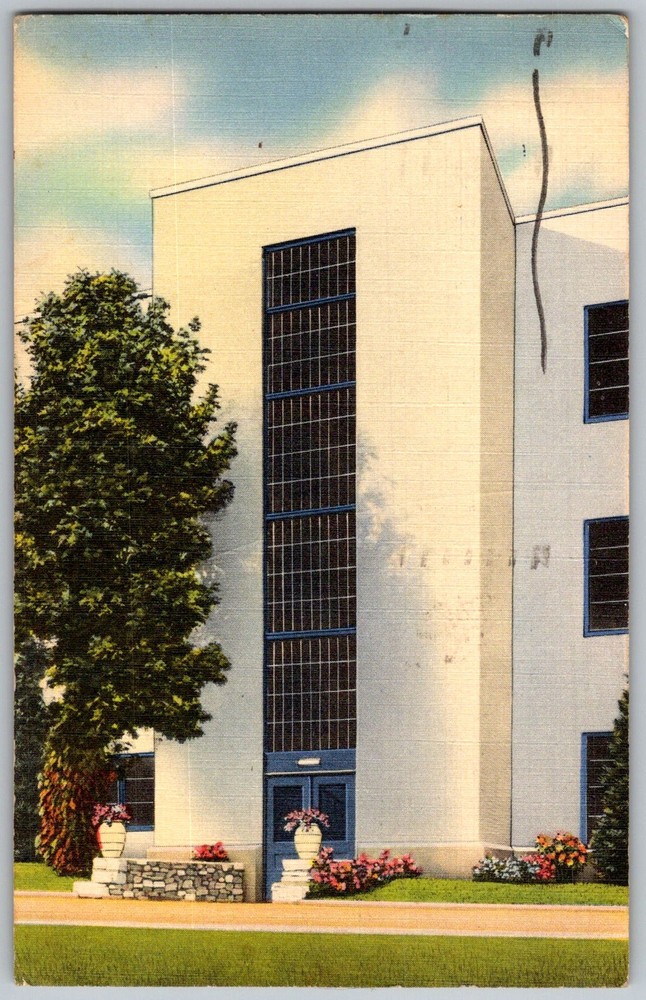 Vtg Linen Postcard Calart Building Southwest Wing Providence, RI 1940s