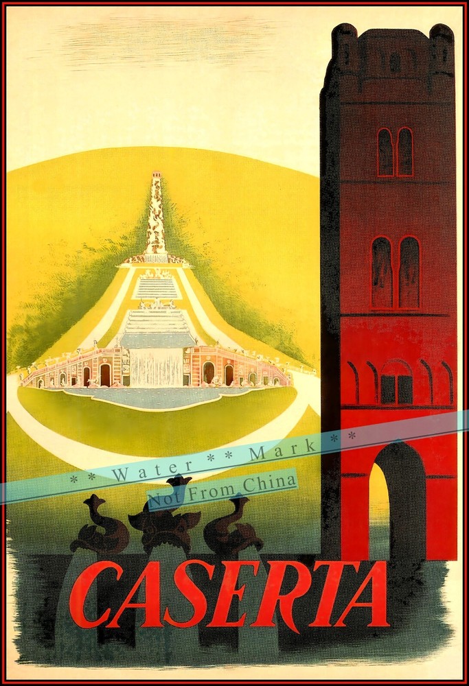Caserta 1951 Campania Region Italy Vintage Poster Print Retro Style Wall Art