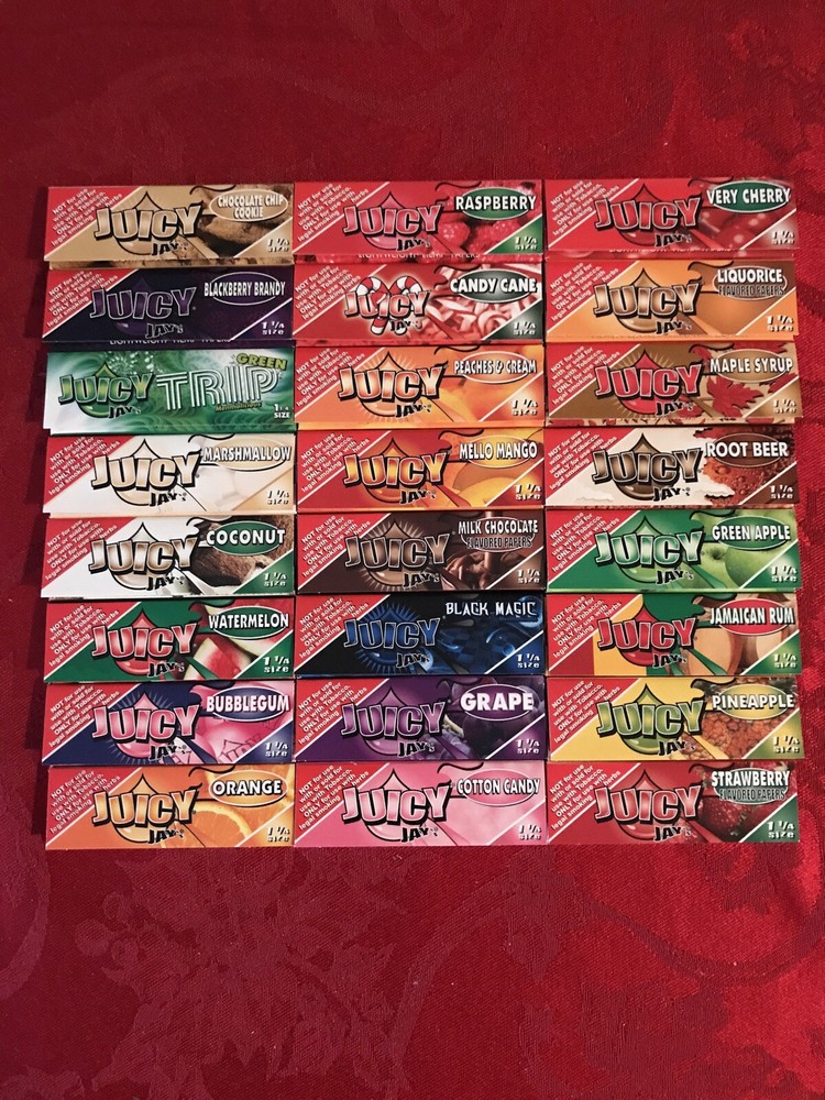 JUICY JAY'S PICK ANY (10) PACKS MIX & MATCH ALL FLAVORS 1 1/4 HEMP PAPERS USA!!!