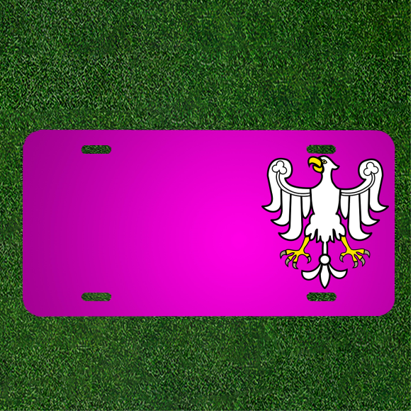Custom Car License Plate with Name Added to Eagle Bird Beak Design