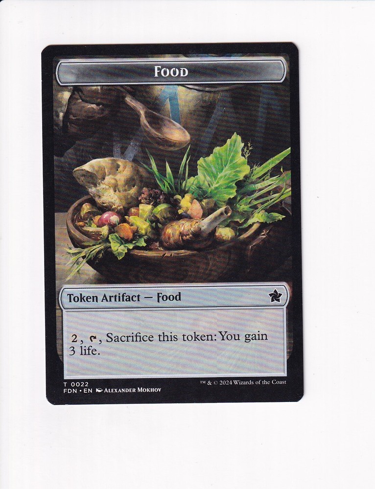 MTG Dual-Sided Food Treasure Token Card #1 for Magic the Gathering