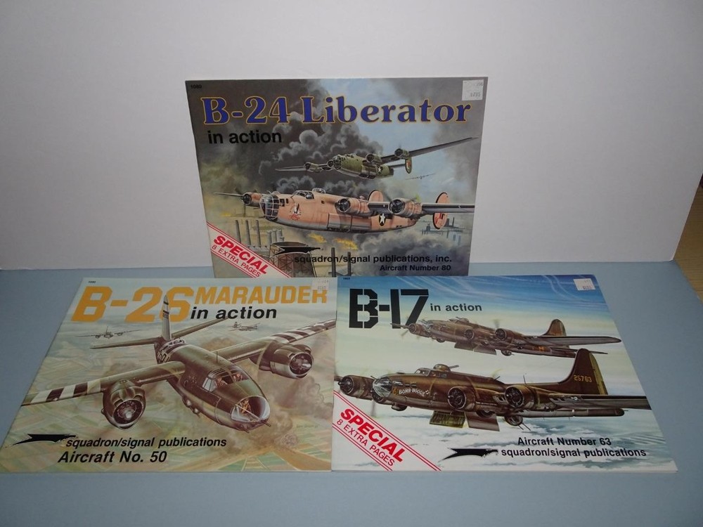 Lot of 3 Squadron/Signal Books WWII Bombers Aircraft #s 50, 63, & 80 !!