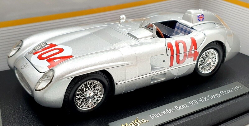 Maisto 1/18 scale Diecast 36613 Mercedes Benz 300 SLR Targa Florio 1955 #104