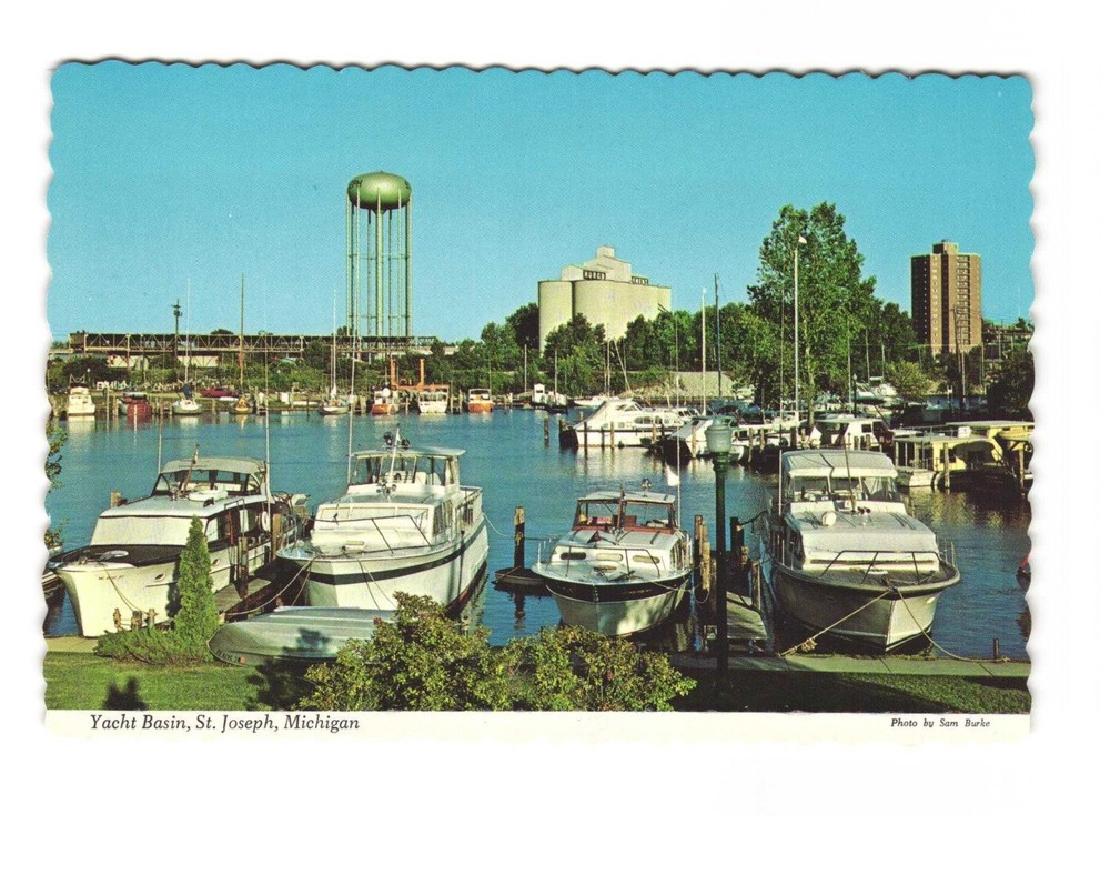 Yacht Basin Saint Joseph Michigan vintage postcard Unposted