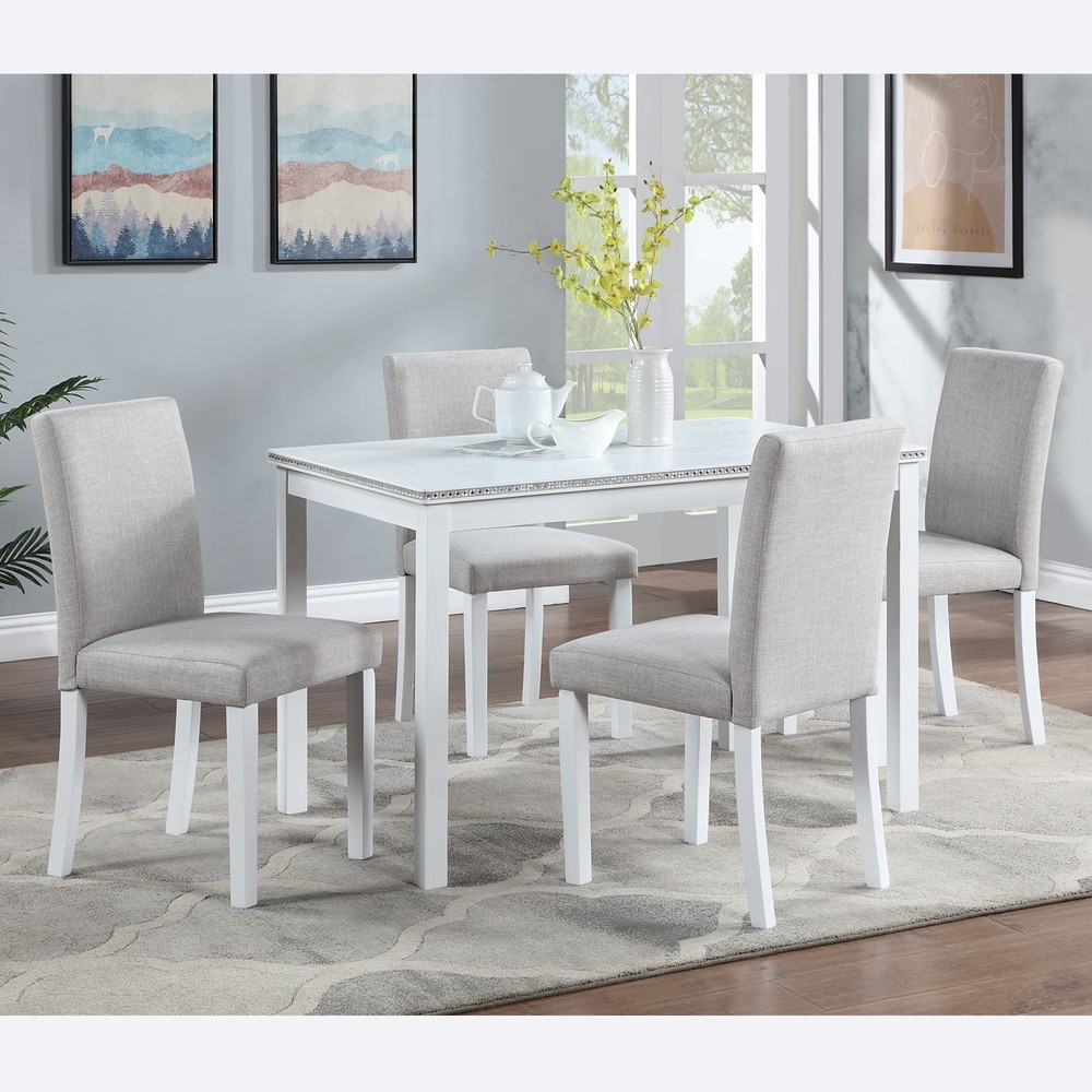 5 Piece Wooden Dining Table Set, Kitchen Table Set with a Rectangular Table