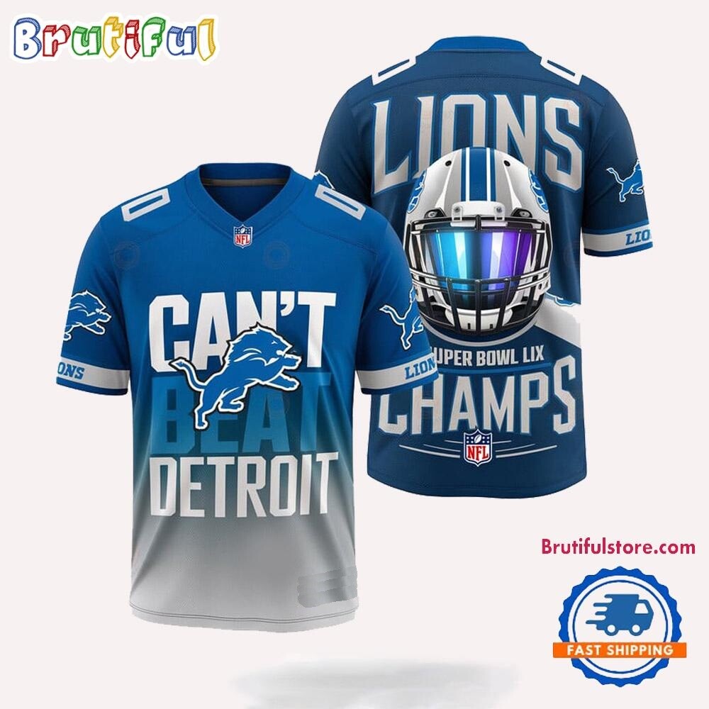 Detroit Lions Super Bowl 2025 Champions Football Jersey