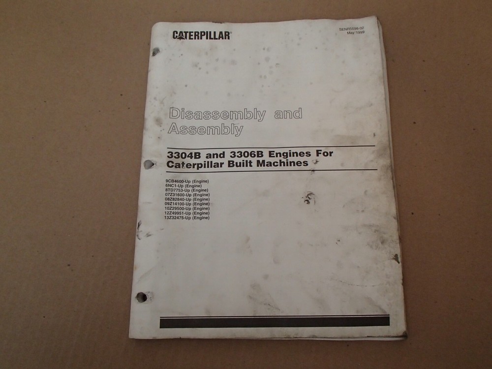 Caterpillar 3304B 3306B Engine Cat Built Machines Disassembly Assembly Manual