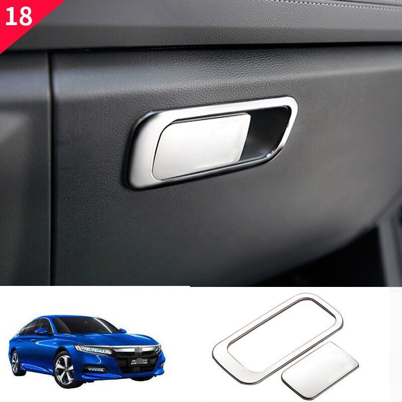 For Honda Accord 2018-2022 Matte Silver Co-Pilot Storage Box Handle Frame Trims