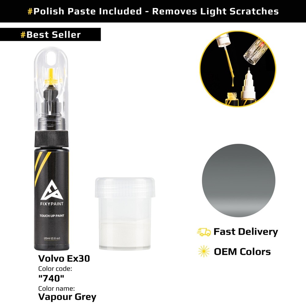 Volvo EX30 Touch Up Paint 740 Vapour Grey Scratch Repair Kit