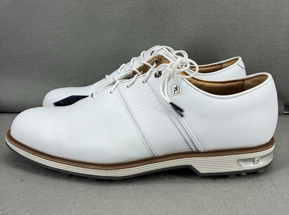 FootJoy Dryjoys Premiere Series Packard Golf Shoes Men's Size 13 W White 53908
