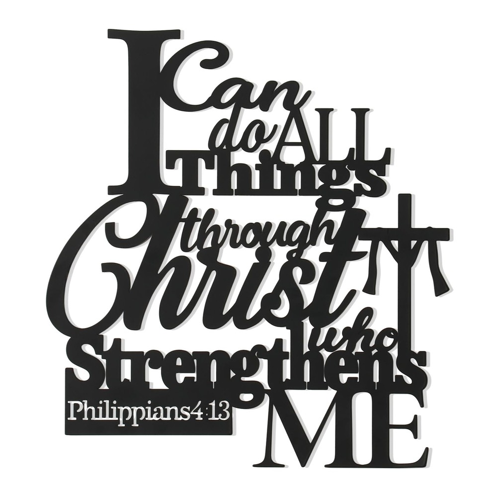 Metal Wall Art I Can Do All Things Through Christ Sign Wall Decor Philippians...