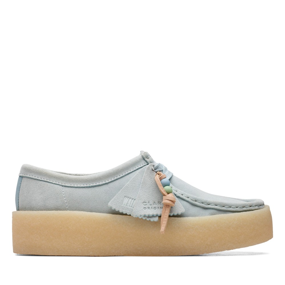 Clarks Wallabee Cup 26170042 Womens Blue Oxfords & Lace Ups Casual Shoes 9
