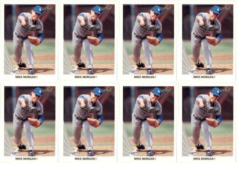 (8) 1990 Leaf #358 Mike Morgan Los Angeles Dodgers Card Lot