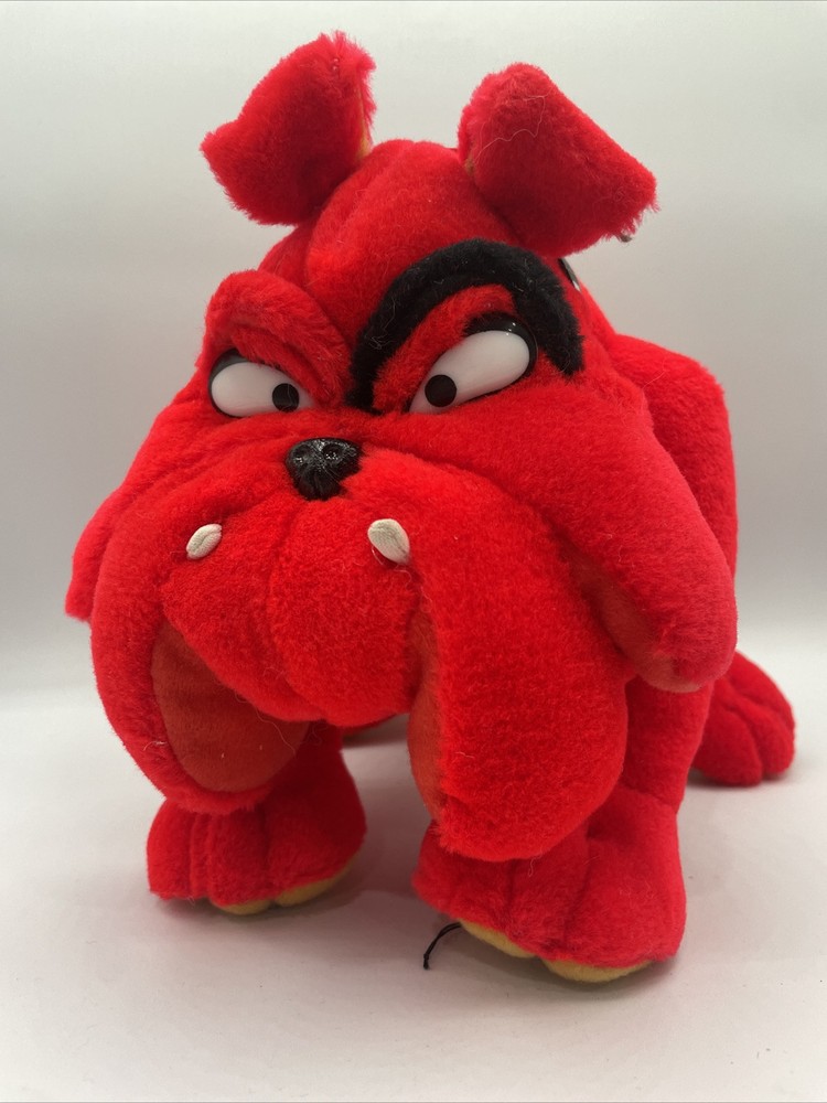 Vintage 1995 Liberty Toy Red Bulldog Plush Stuffed Animal Toy Bull Dog