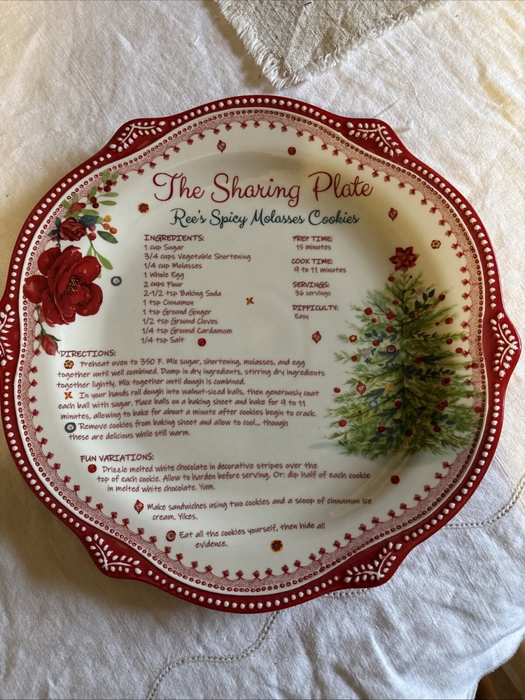 Pioneer Woman Ree Drummonds Spicy Molasses Cookie Sharing Plate