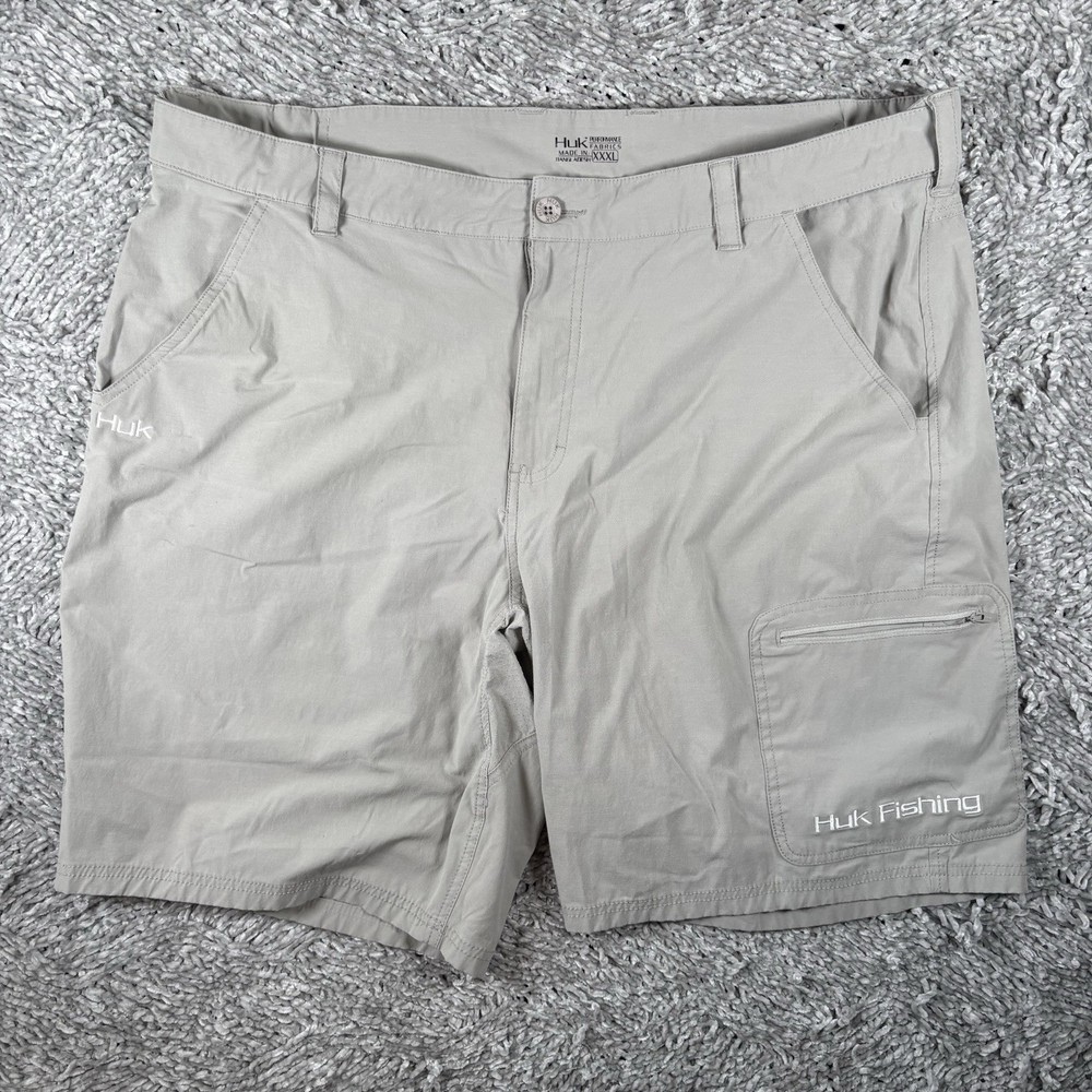 HUK Next Level Cargo Shorts Men’s Size 3XL Gray Utility Fishing Performance Wear