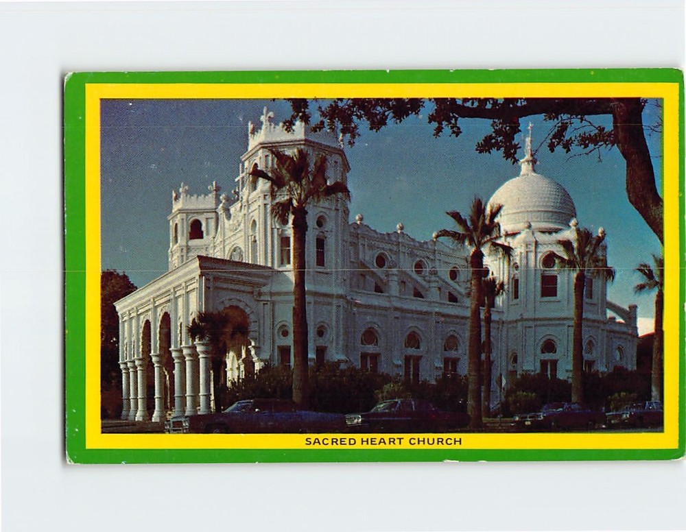 Postcard Sacred Heart Church Galveston Texas USA