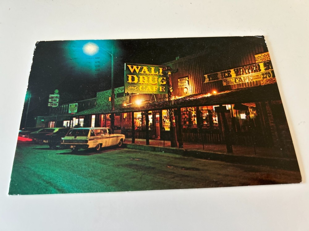 Wall Drug Wall South Dakota Night Scene Postcard